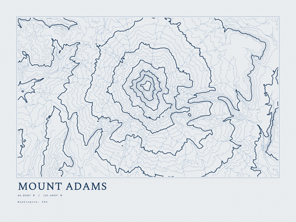 Mount Adams — Ink print in Blueprint Light (landscape)