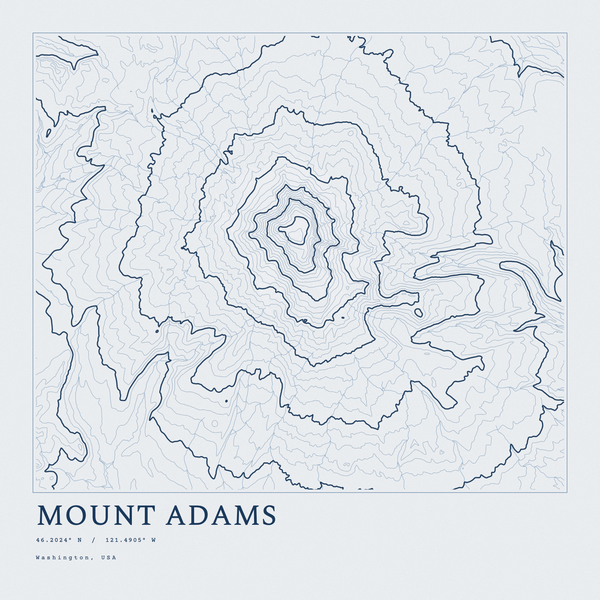 Mount Adams — Ink print in Blueprint Light (square)