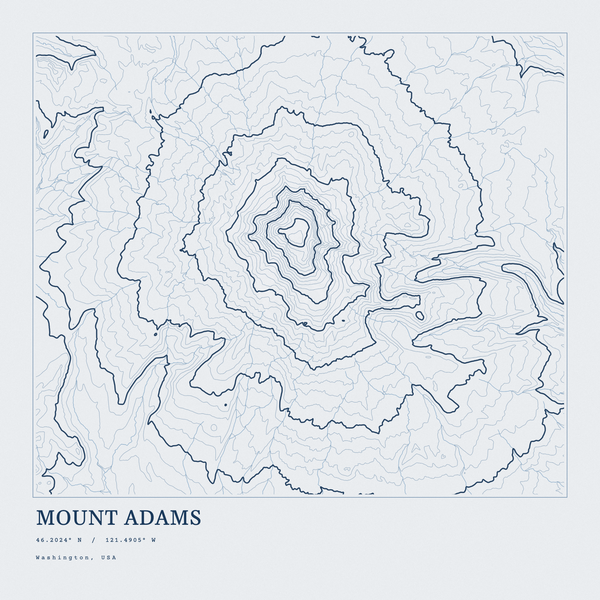 Mount Adams — Ink print in Blueprint Light (square)