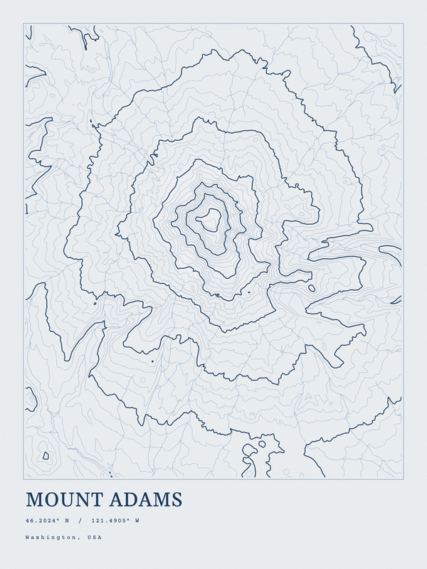 Mount Adams — Ink print in Blueprint Light