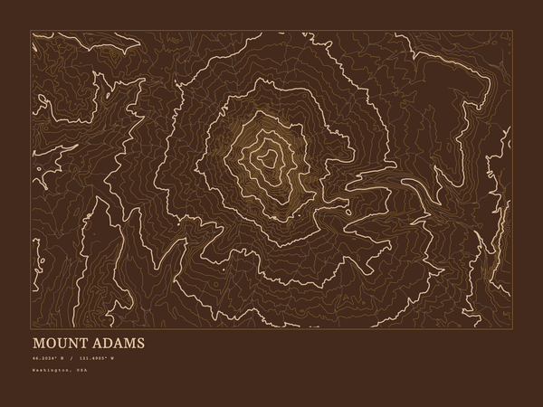 Mount Adams — Ink print in Desert Dark (landscape)