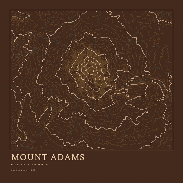 Mount Adams — Ink print in Desert Dark (square)