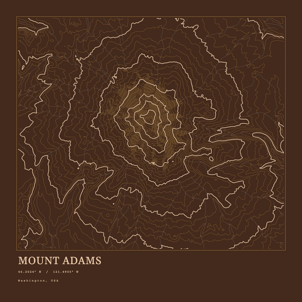 Mount Adams — Ink print in Desert Dark (square)