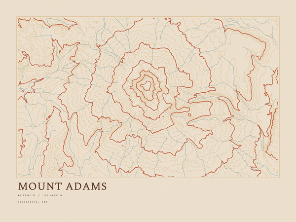 Mount Adams — Ink print in Desert Light (landscape)