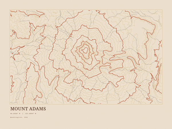 Mount Adams — Ink print in Desert Light (landscape)