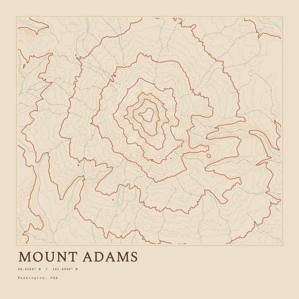Mount Adams — Ink print in Desert Light (square)