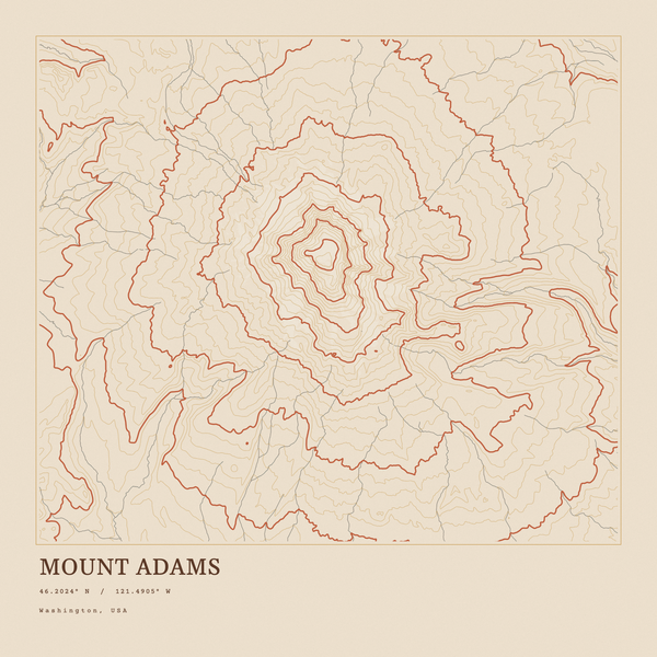 Mount Adams — Ink print in Desert Light (square)