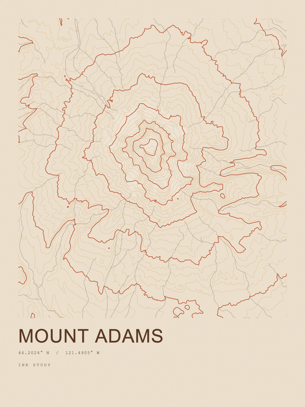 Mount Adams — Ink print in Desert Light