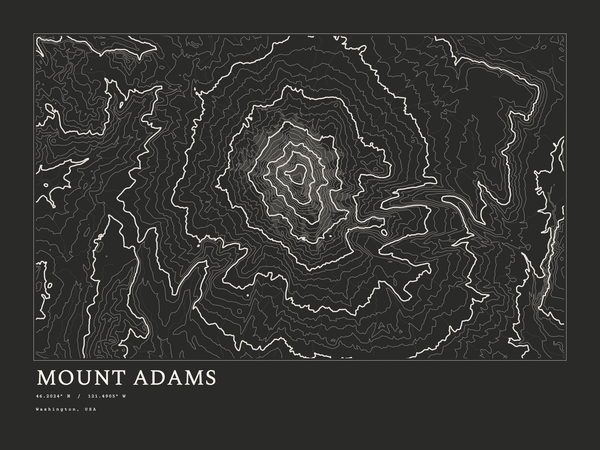 Mount Adams — Ink print in Ink Dark (landscape)