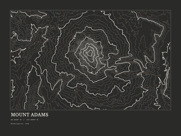 Mount Adams — Ink print in Ink Dark (landscape)