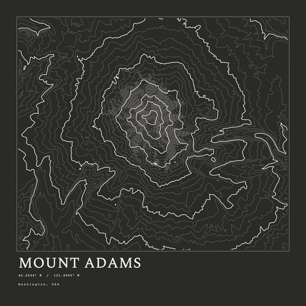 Mount Adams — Ink print in Ink Dark (square)
