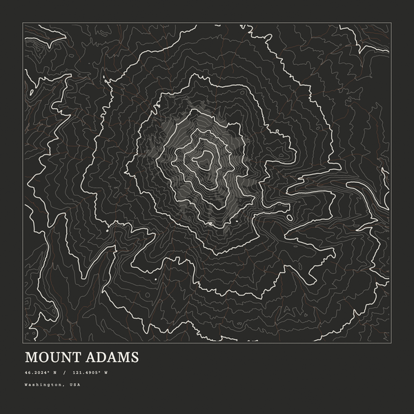 Mount Adams — Ink print in Ink Dark (square)