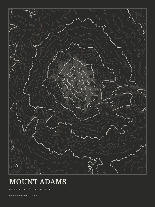 Mount Adams — Ink print in Ink Dark