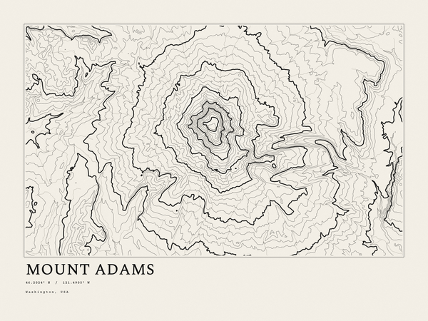 Mount Adams — Ink print in Ink Light (landscape)