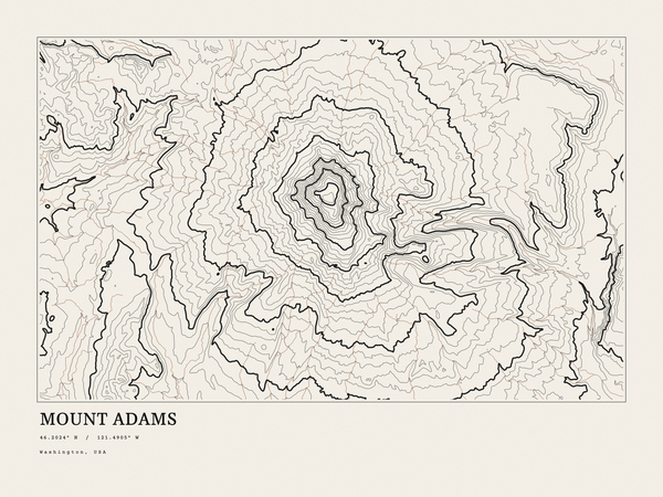 Mount Adams — Ink print in Ink Light (landscape)