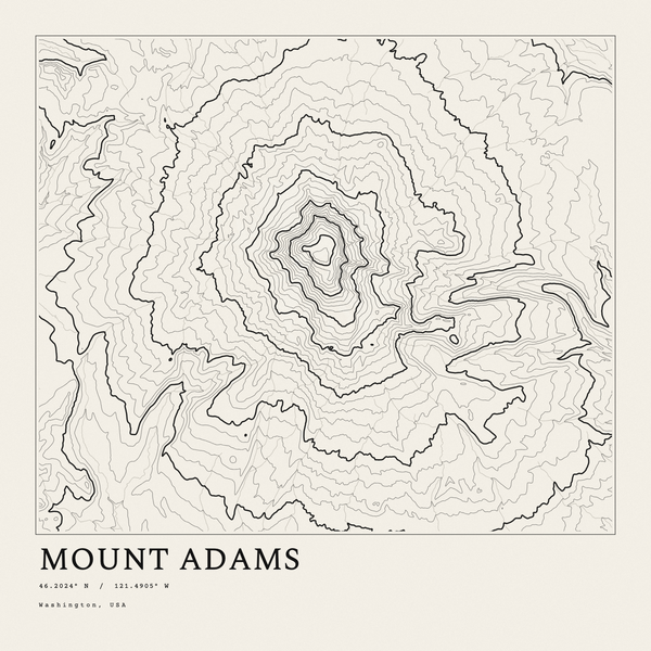 Mount Adams — Ink print in Ink Light (square)