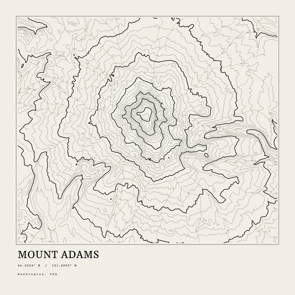 Mount Adams — Ink print in Ink Light (square)