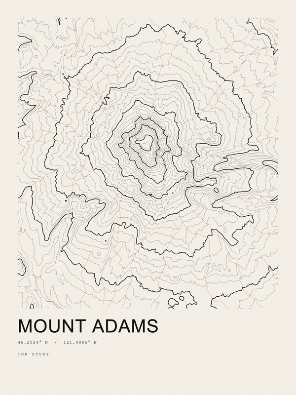 Mount Adams — Ink print in Ink Light