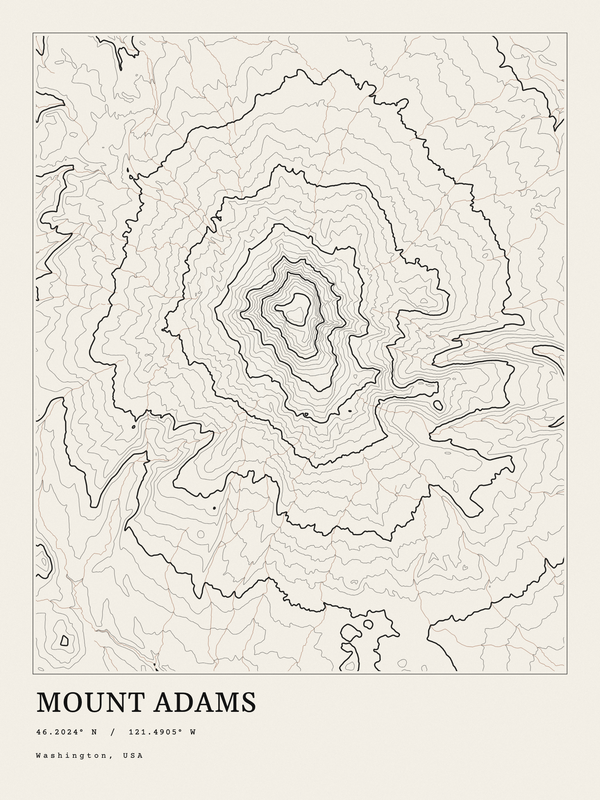 Mount Adams — Ink print in Ink Light
