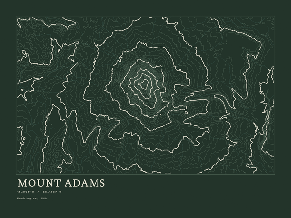 Mount Adams — Ink print in Ranger Dark (landscape)