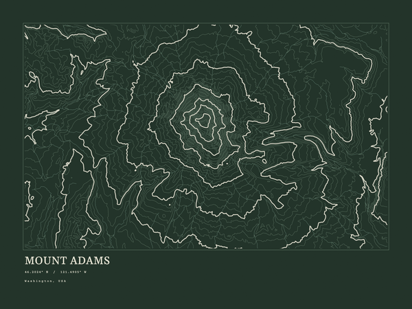 Mount Adams — Ink print in Ranger Dark (landscape)