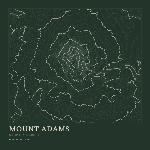 Mount Adams — Ink print in Ranger Dark (square)