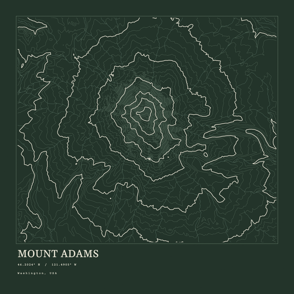 Mount Adams — Ink print in Ranger Dark (square)