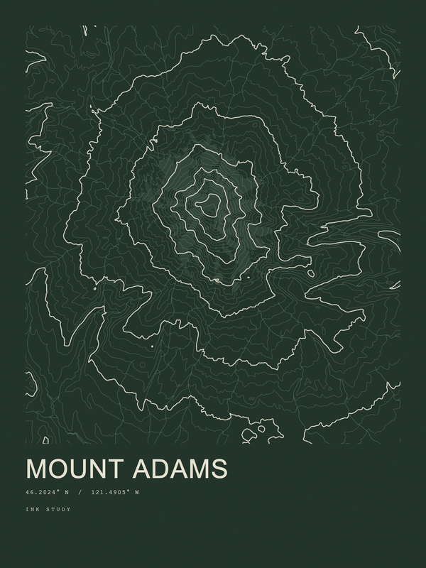 Mount Adams — Ink print in Ranger Dark