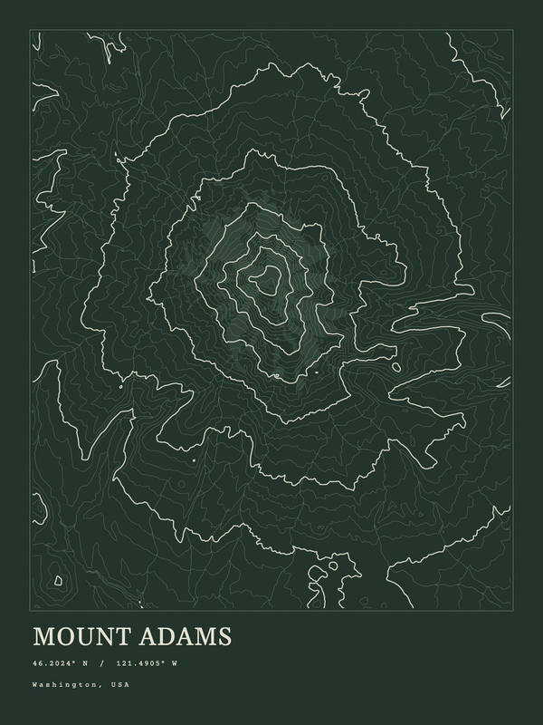 Mount Adams — Ink print in Ranger Dark
