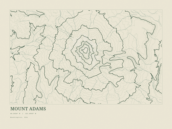 Mount Adams — Ink print in Ranger Light (landscape)