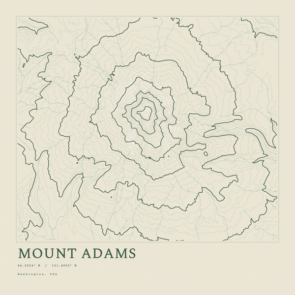 Mount Adams — Ink print in Ranger Light (square)