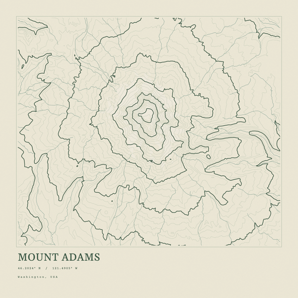Mount Adams — Ink print in Ranger Light (square)