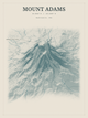 Mount Adams — Red Relief print in Graphite