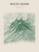 Mount Adams — Red Relief print in Forest Floor