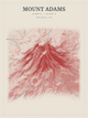 Mount Adams — Red Relief print in Red Earth