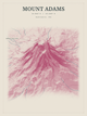 Mount Adams — Red Relief print in Rose & Stone