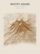 Mount Adams — Red Relief print in Saffron & Slate