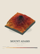Mount Adams — Terrain Relief print in Ember & Ochre