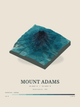 Mount Adams — Terrain Relief print in Fjord