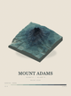 Mount Adams — Terrain Relief print in Graphite