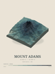 Mount Adams — Terrain Relief print in Graphite