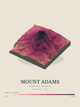 Mount Adams — Terrain Relief print in Rose & Stone