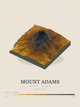 Mount Adams — Terrain Relief print in Saffron & Slate