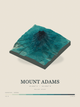 Mount Adams — Terrain Relief print in Alpine Teal