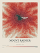 Mount Rainier — Contour Colour print in Red Earth