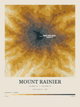 Mount Rainier — Contour Colour print in Saffron & Slate