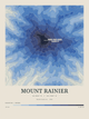 Mount Rainier — Contour Colour print in Ultramarine
