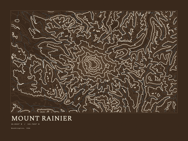 Mount Rainier — Ink print in Atlas Dark (landscape)