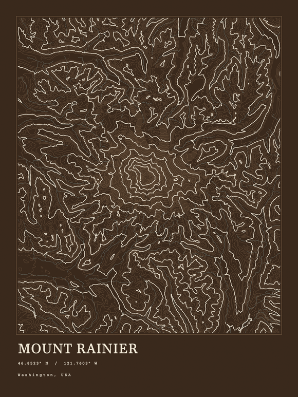 Mount Rainier — Ink print in Atlas Dark