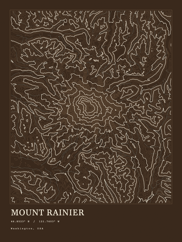 Mount Rainier — Ink print in Atlas Dark